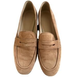 J.Crew Light Tan Suede Slip On Penny Loafers